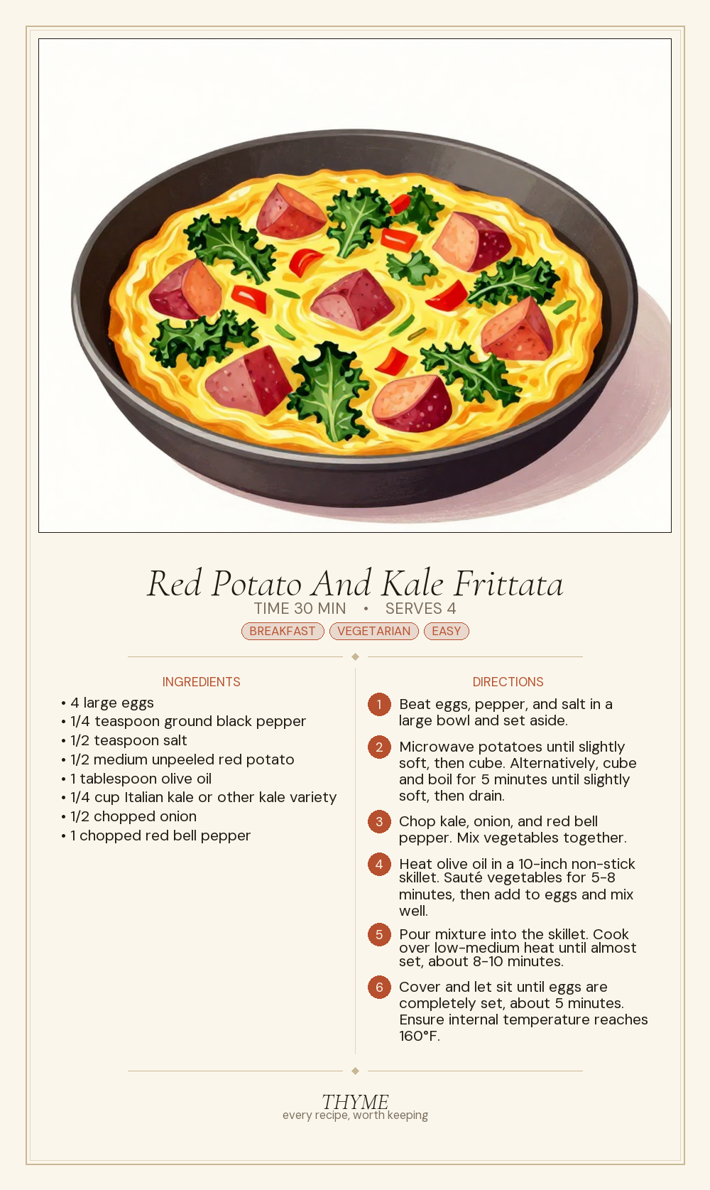 Red Potato And Kale Frittata