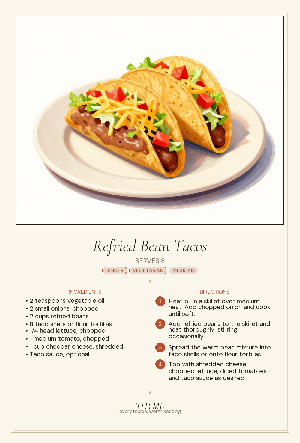 Refried Bean Tacos
