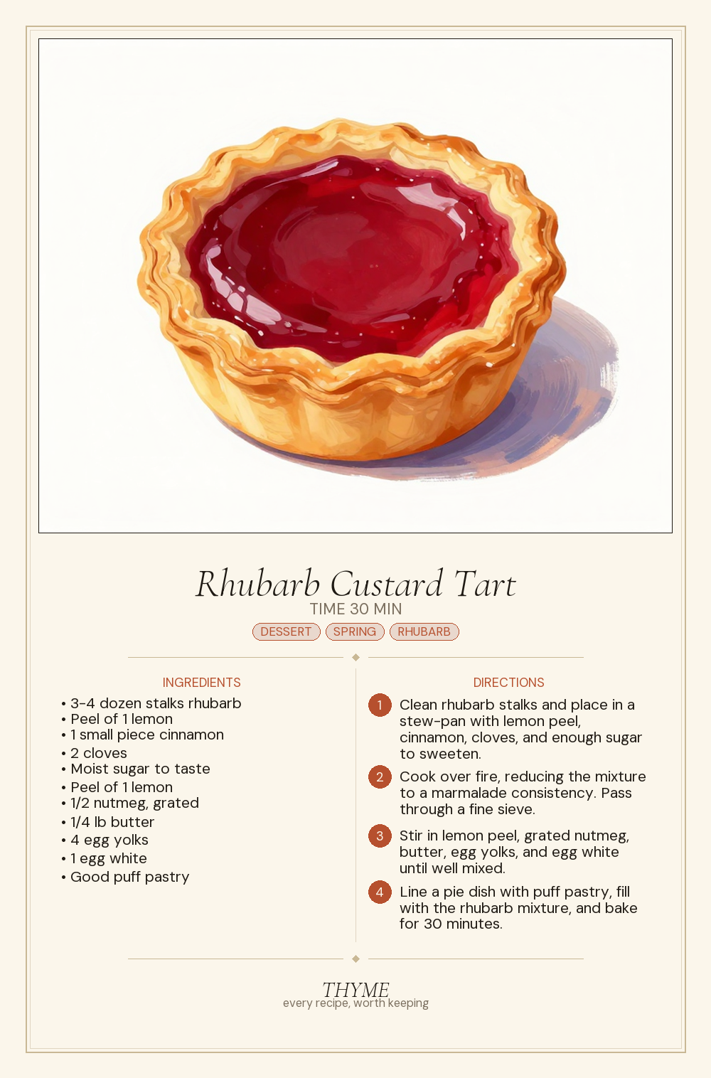 Rhubarb Custard Tart