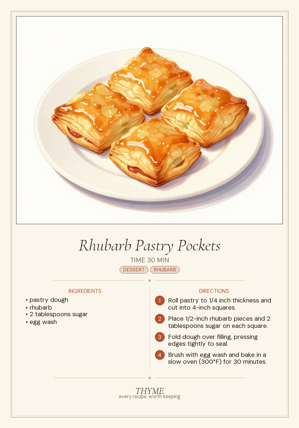 Rhubarb Pastry Pockets