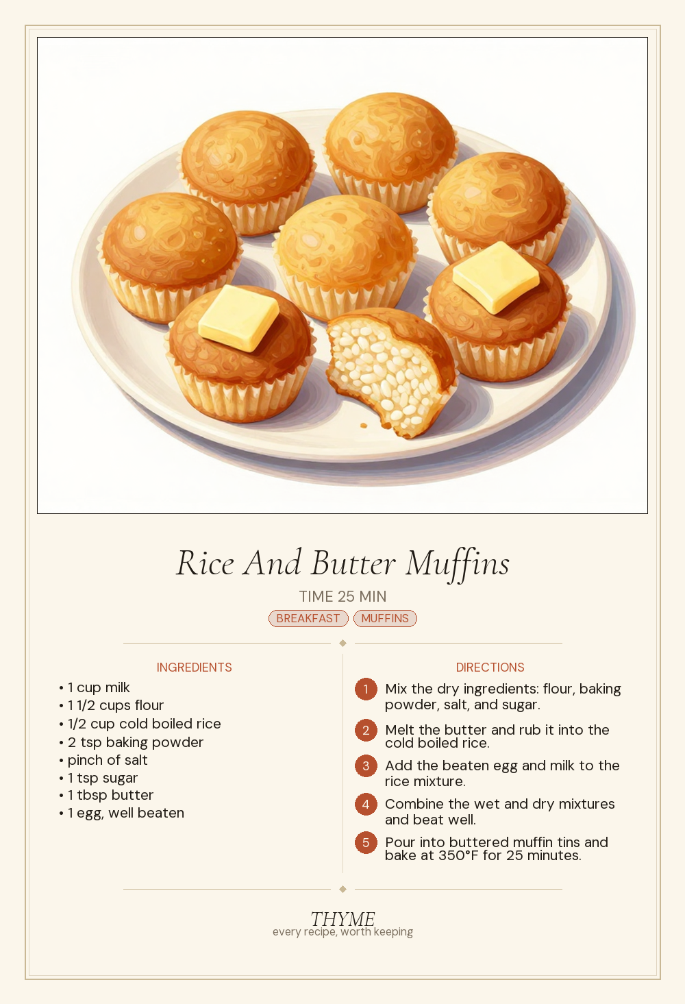 Rice And Butter Muffins
