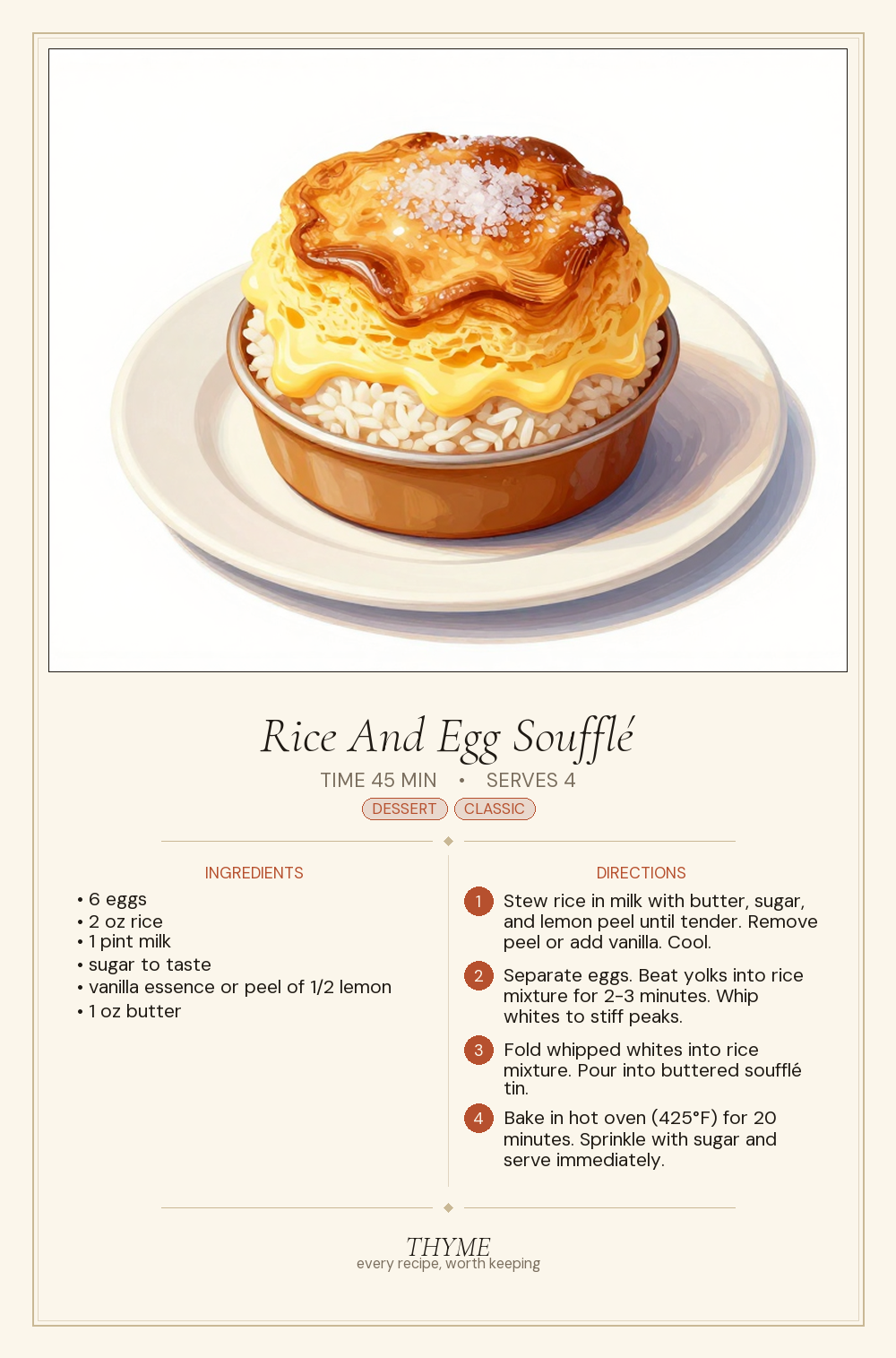 Rice And Egg Soufflé