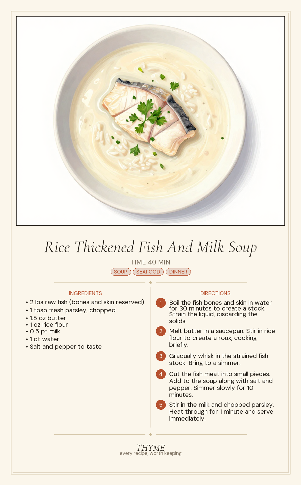 Rice Thickened Fish And Milk Soup