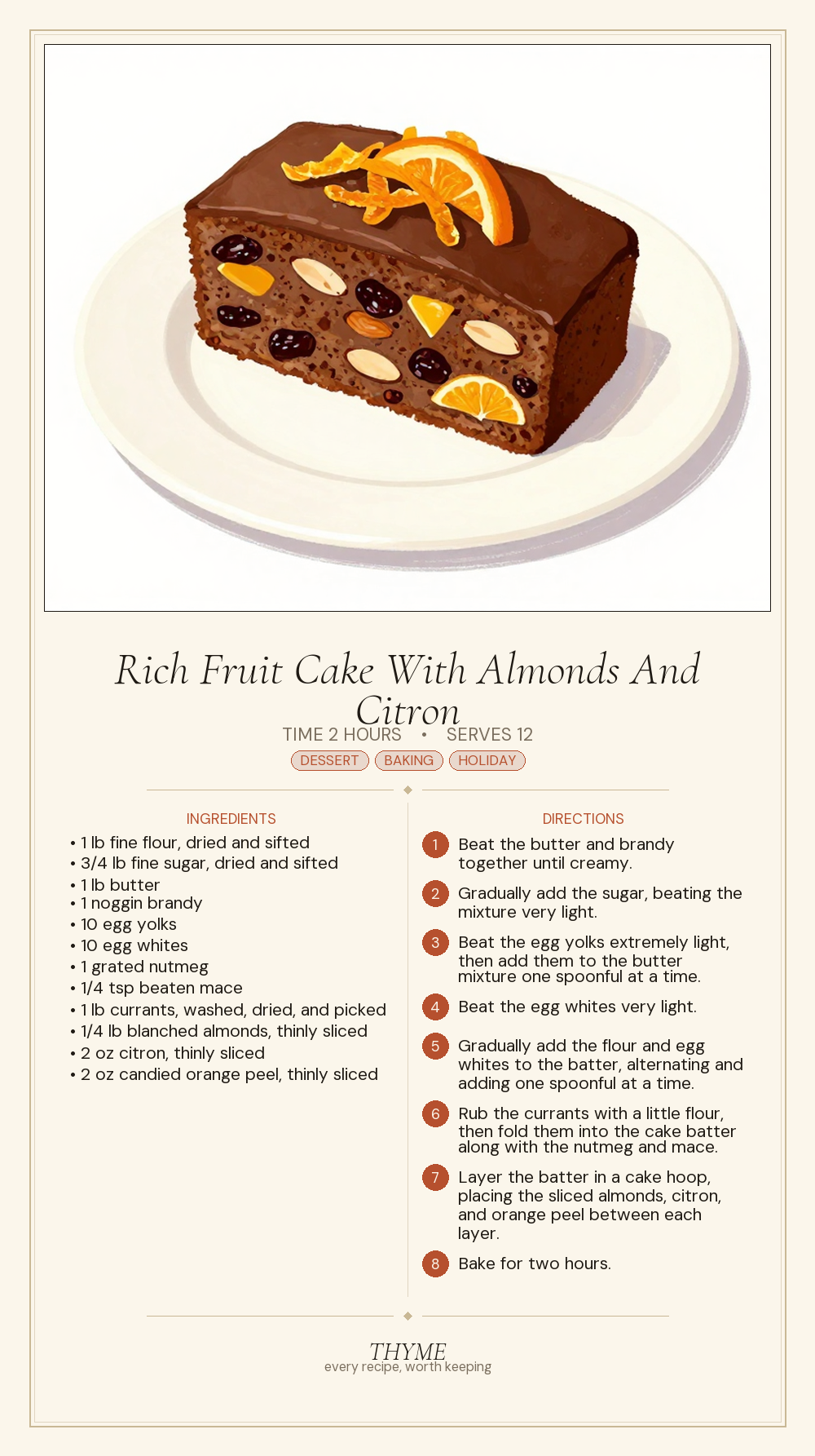 Rich Fruit Cake With Almonds And Citron