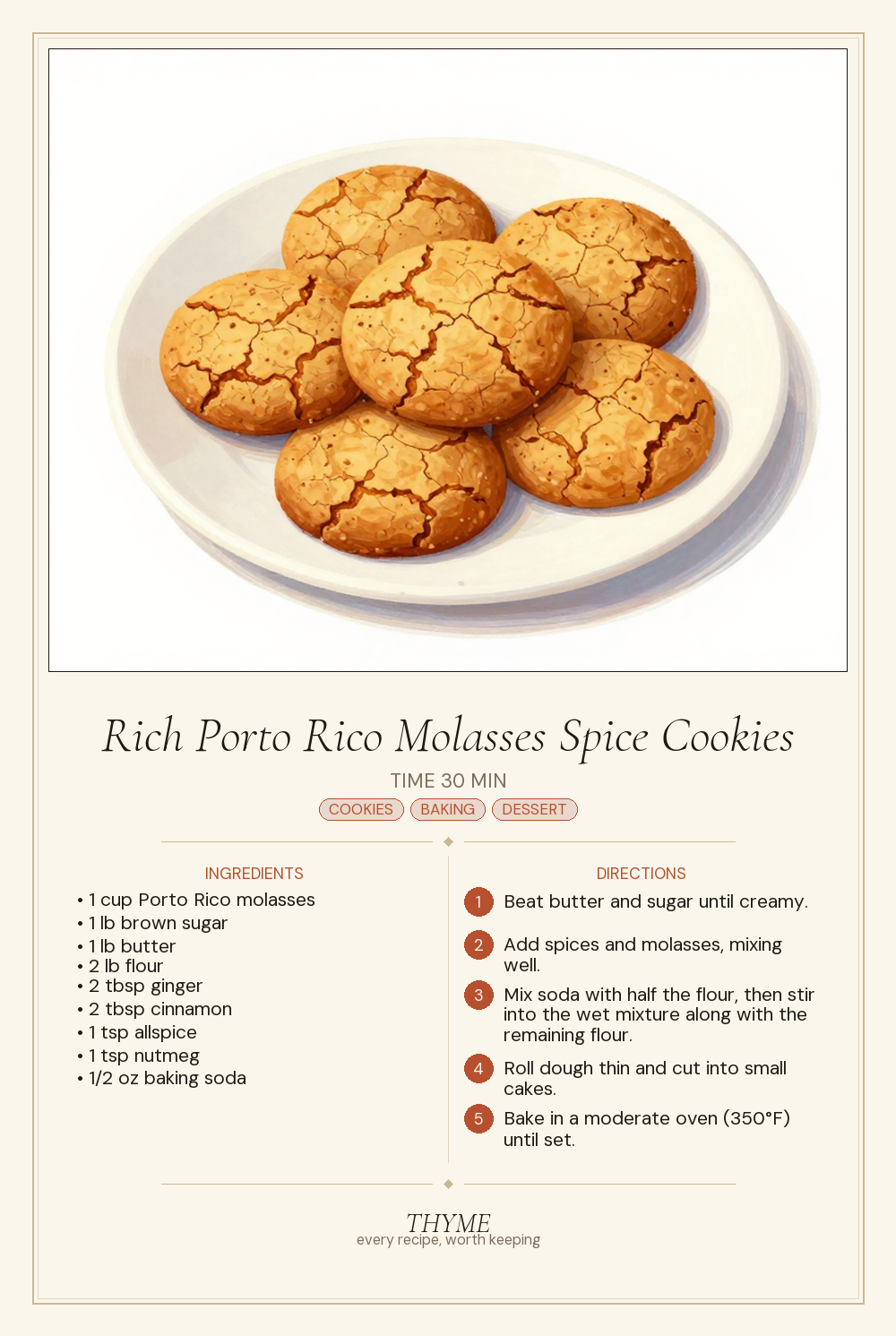 Rich Porto Rico Molasses Spice Cookies