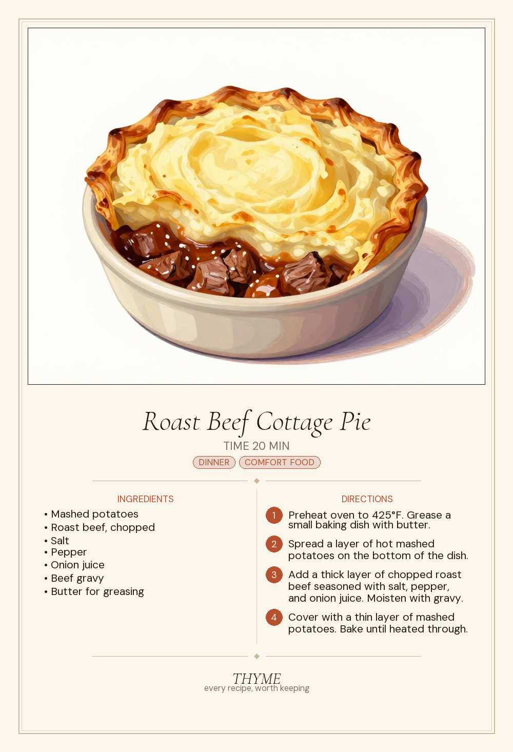 Roast Beef Cottage Pie