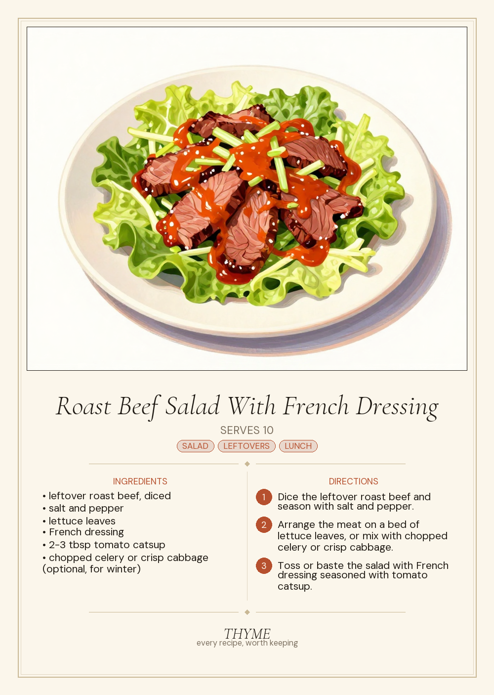 Roast Beef Salad With French Dressing