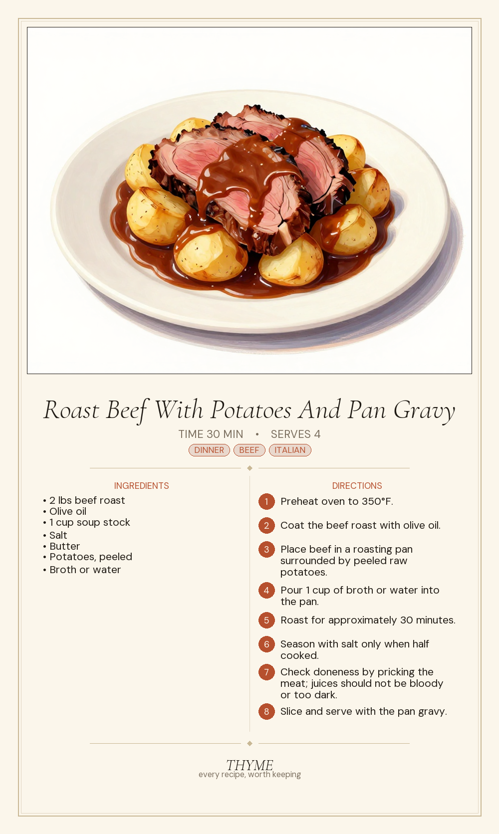 Roast Beef With Potatoes And Pan Gravy