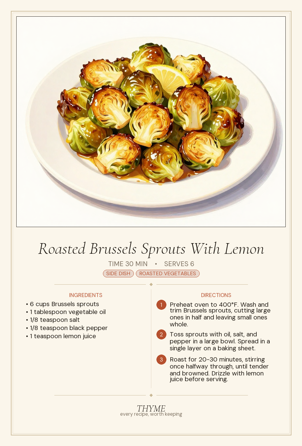 Roasted Brussels Sprouts With Lemon