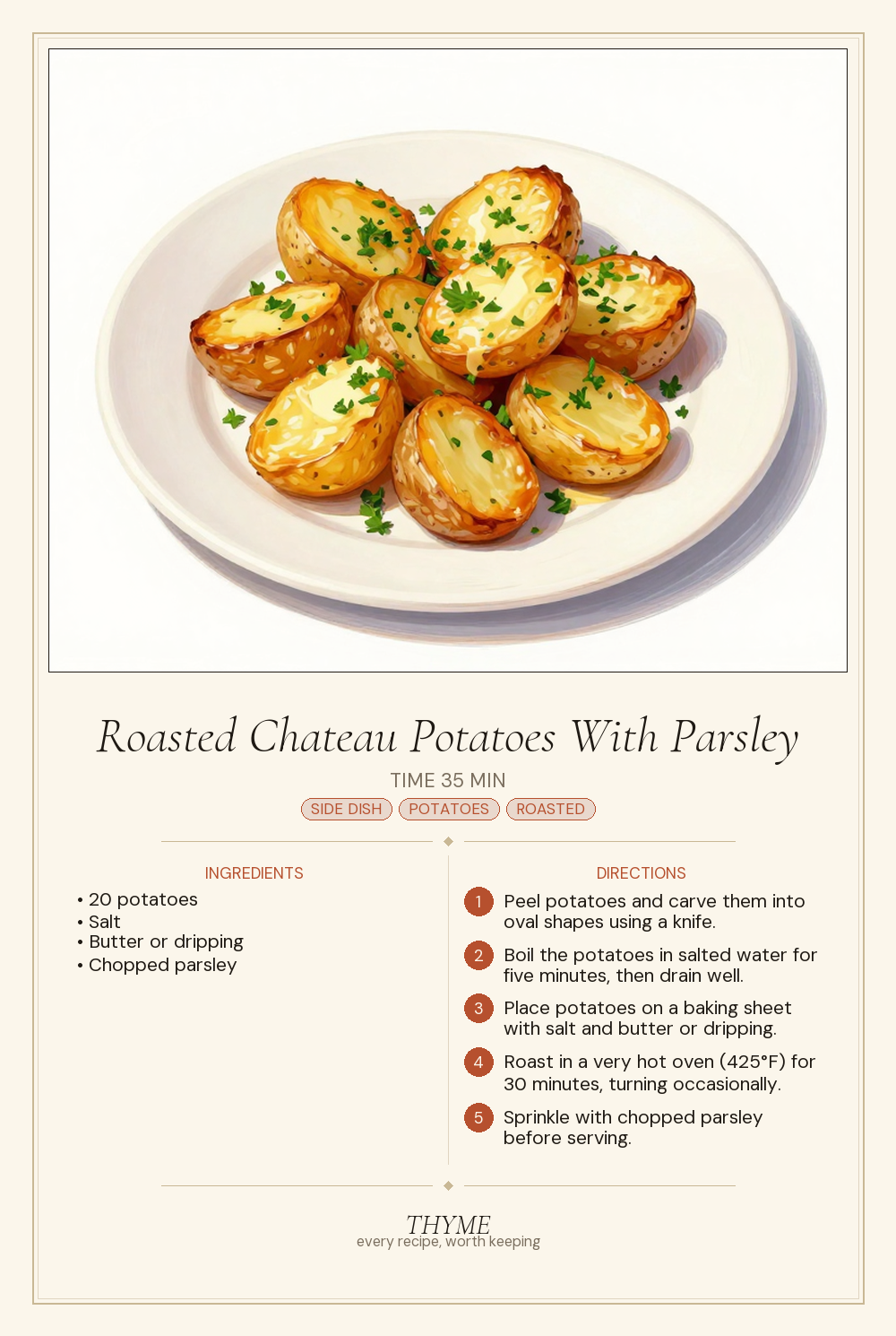 Roasted Chateau Potatoes With Parsley
