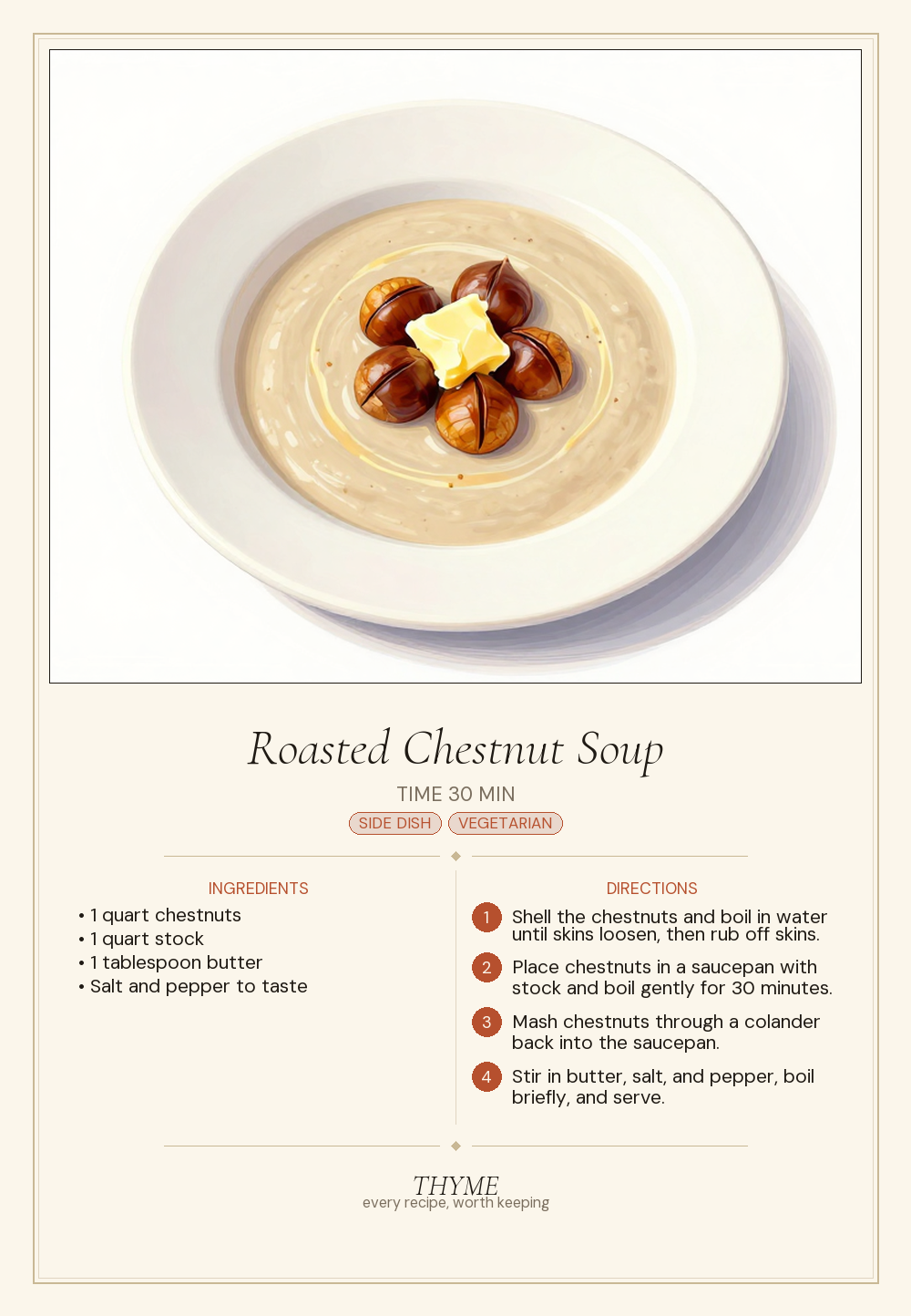 Roasted Chestnut Soup