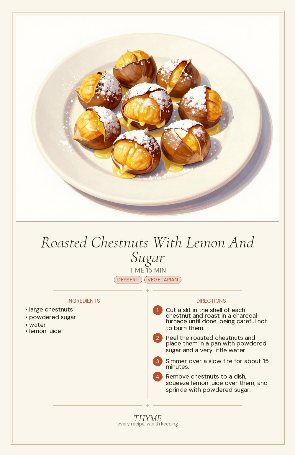 Roasted Chestnuts With Lemon And Sugar