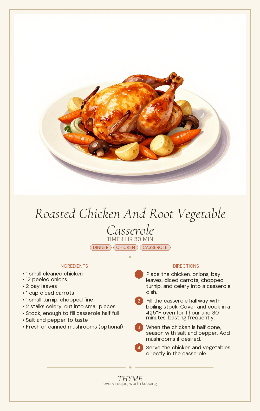 Roasted Chicken And Root Vegetable Casserole