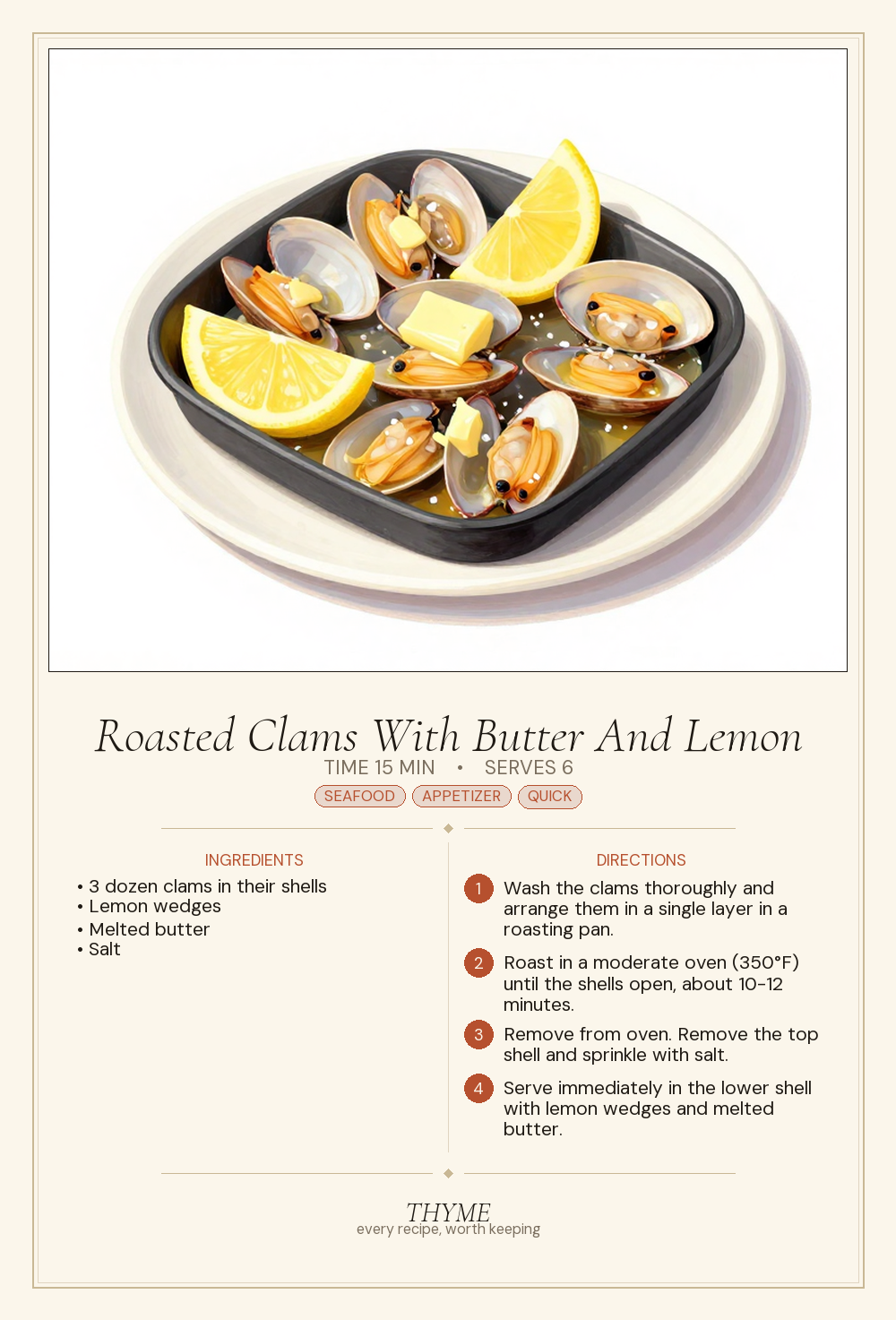 Roasted Clams With Butter And Lemon