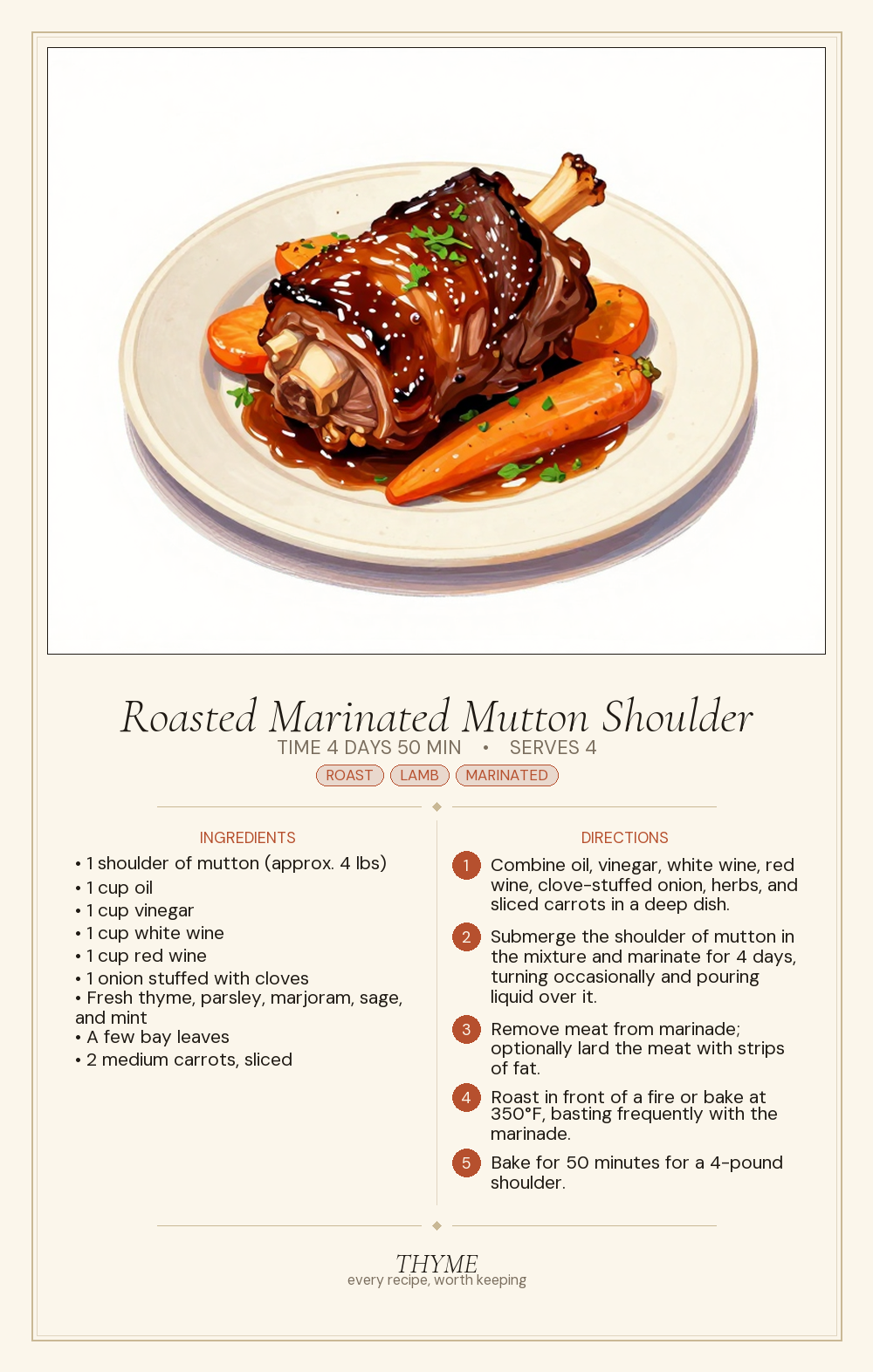 Roasted Marinated Mutton Shoulder