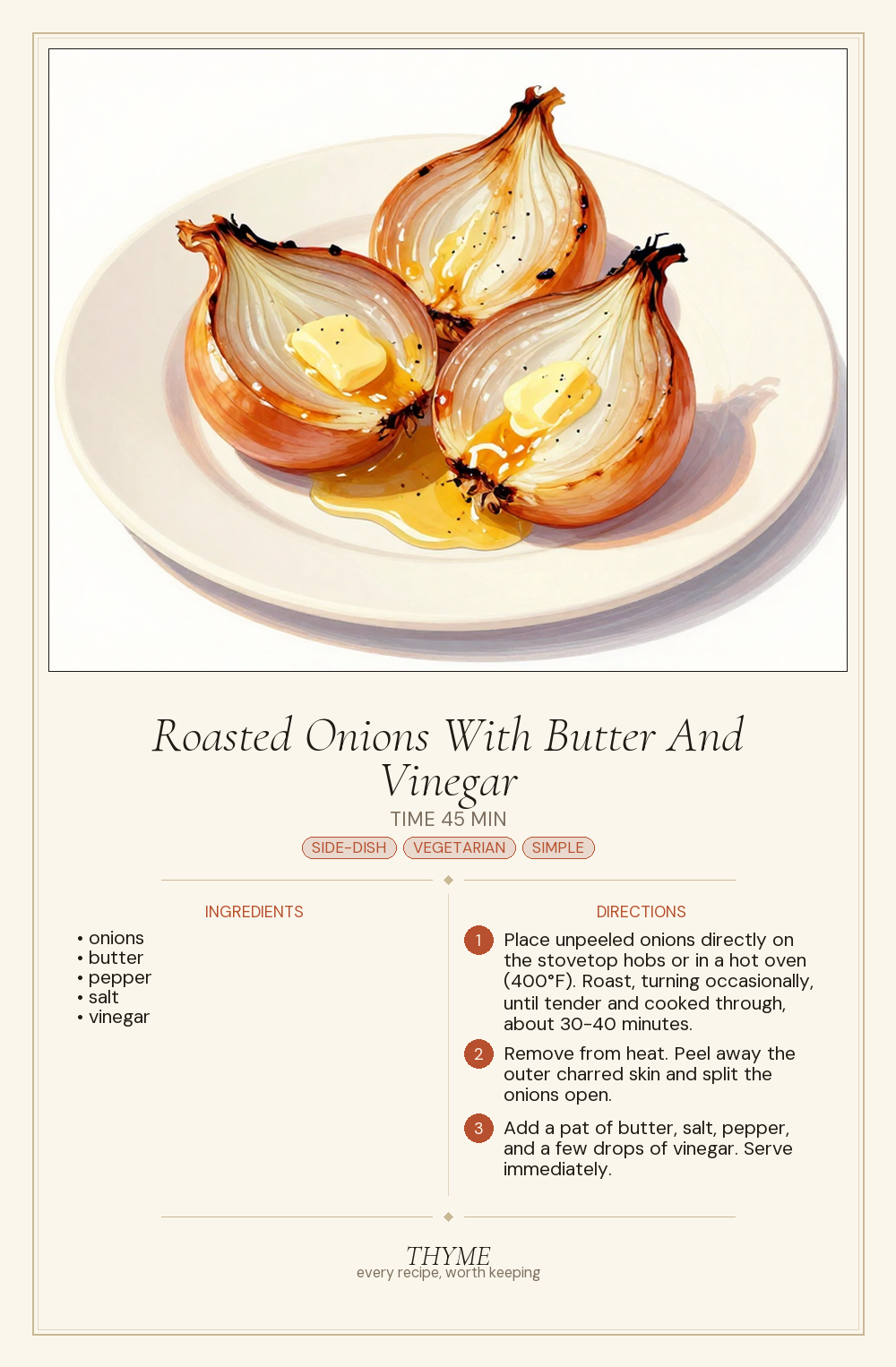 Roasted Onions With Butter And Vinegar