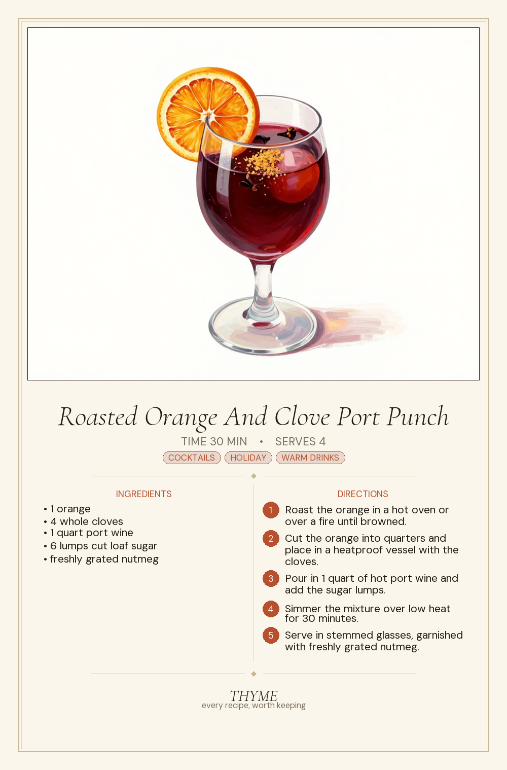 Roasted Orange And Clove Port Punch
