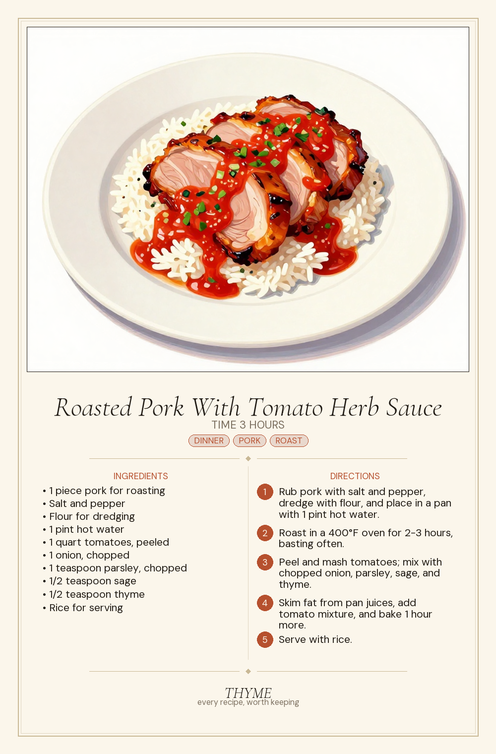 Roasted Pork With Tomato Herb Sauce