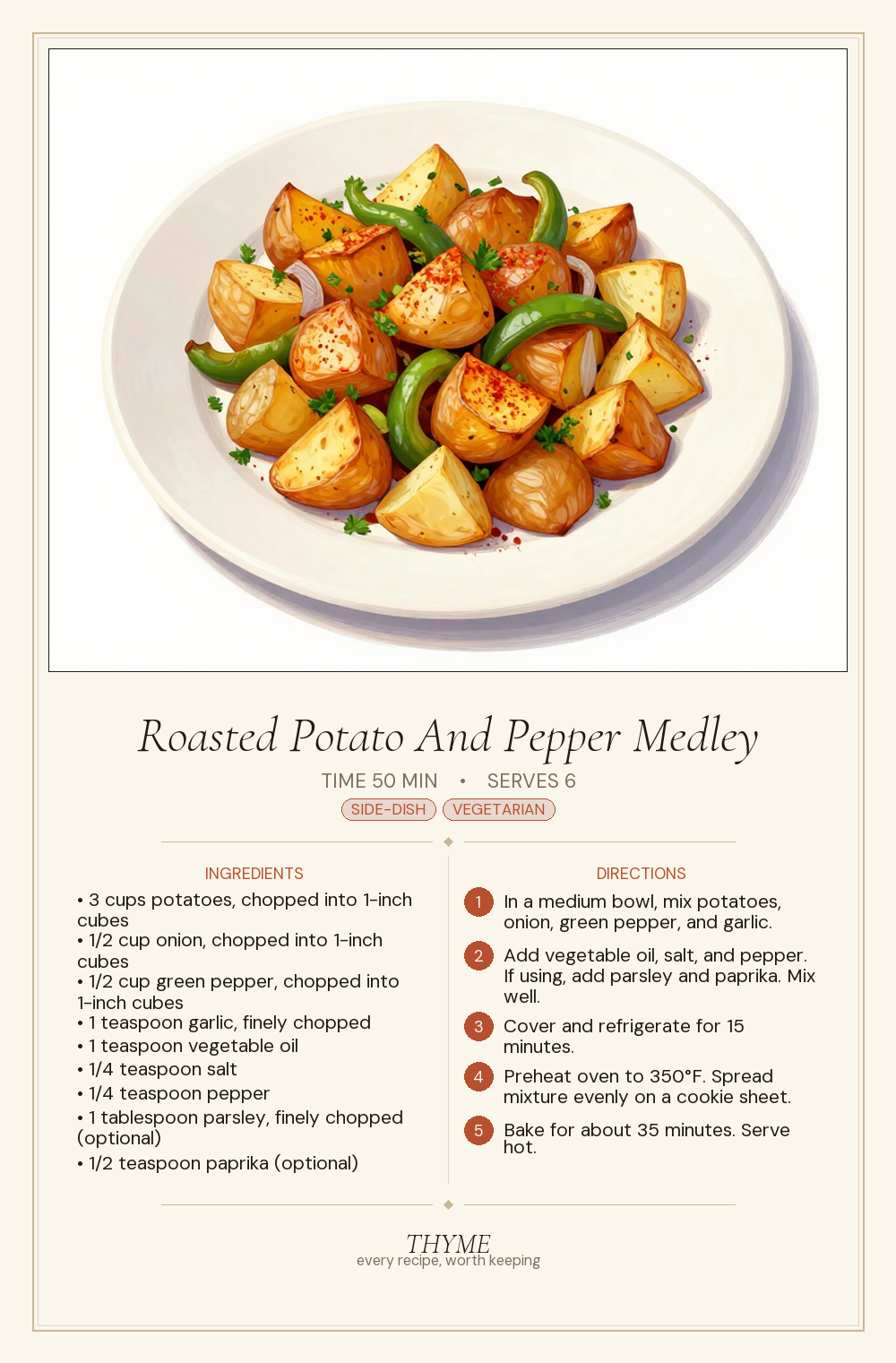 Roasted Potato And Pepper Medley