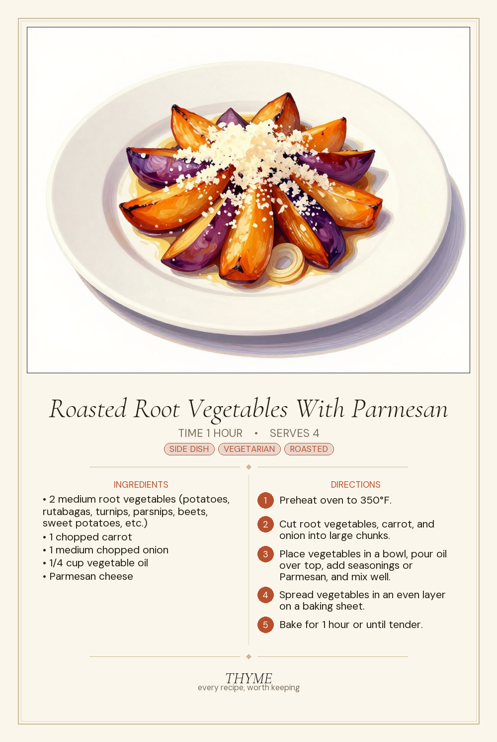 Roasted Root Vegetables With Parmesan