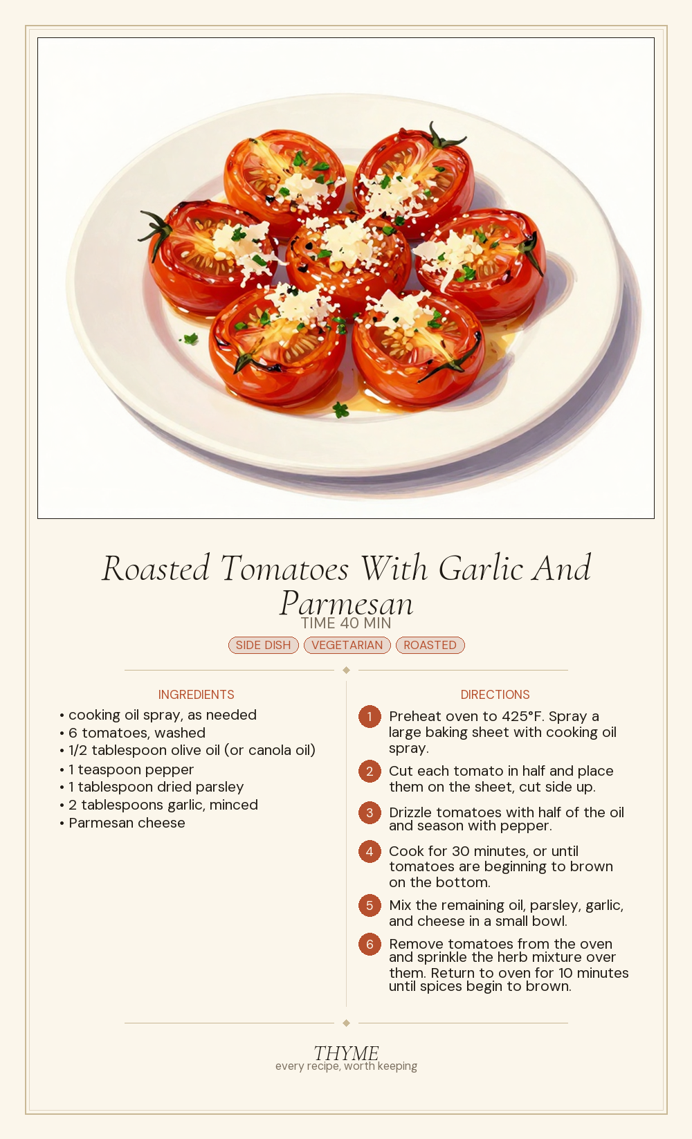 Roasted Tomatoes With Garlic And Parmesan