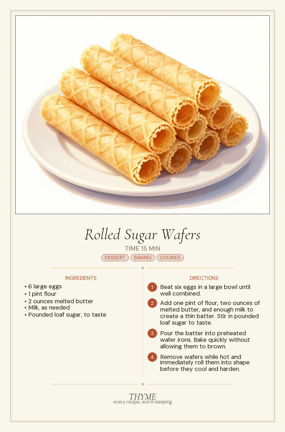 Rolled Sugar Wafers