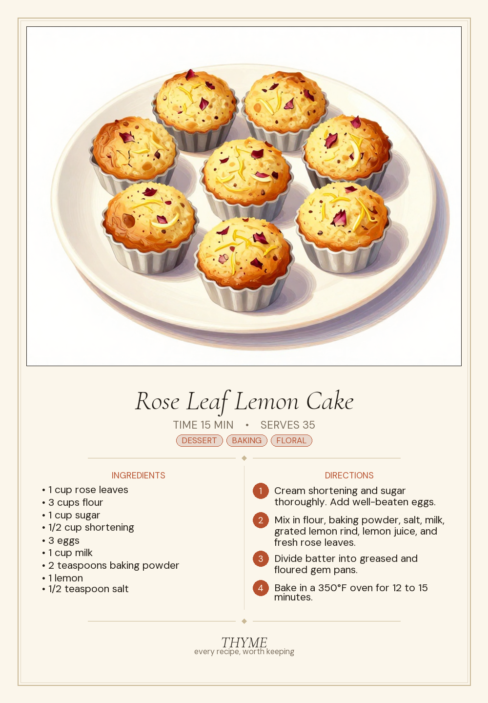 Rose Leaf Lemon Cake