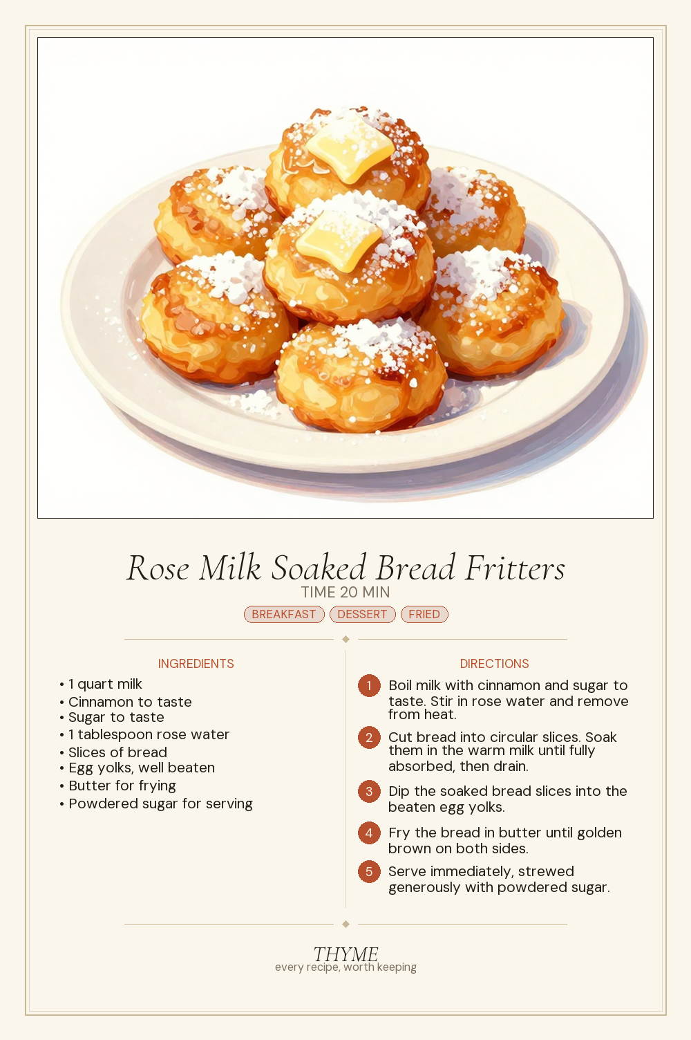 Rose Milk Soaked Bread Fritters