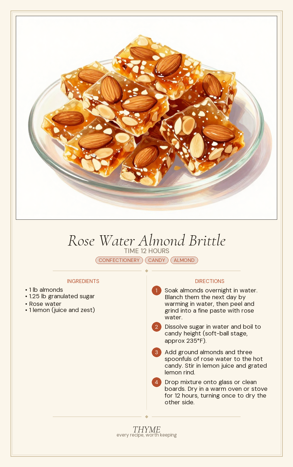 Rose Water Almond Brittle