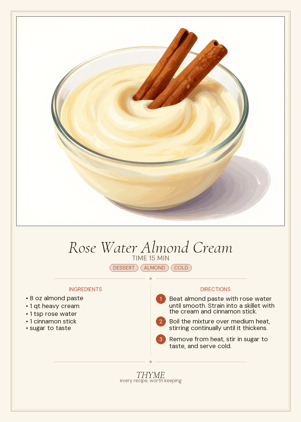 Rose Water Almond Cream