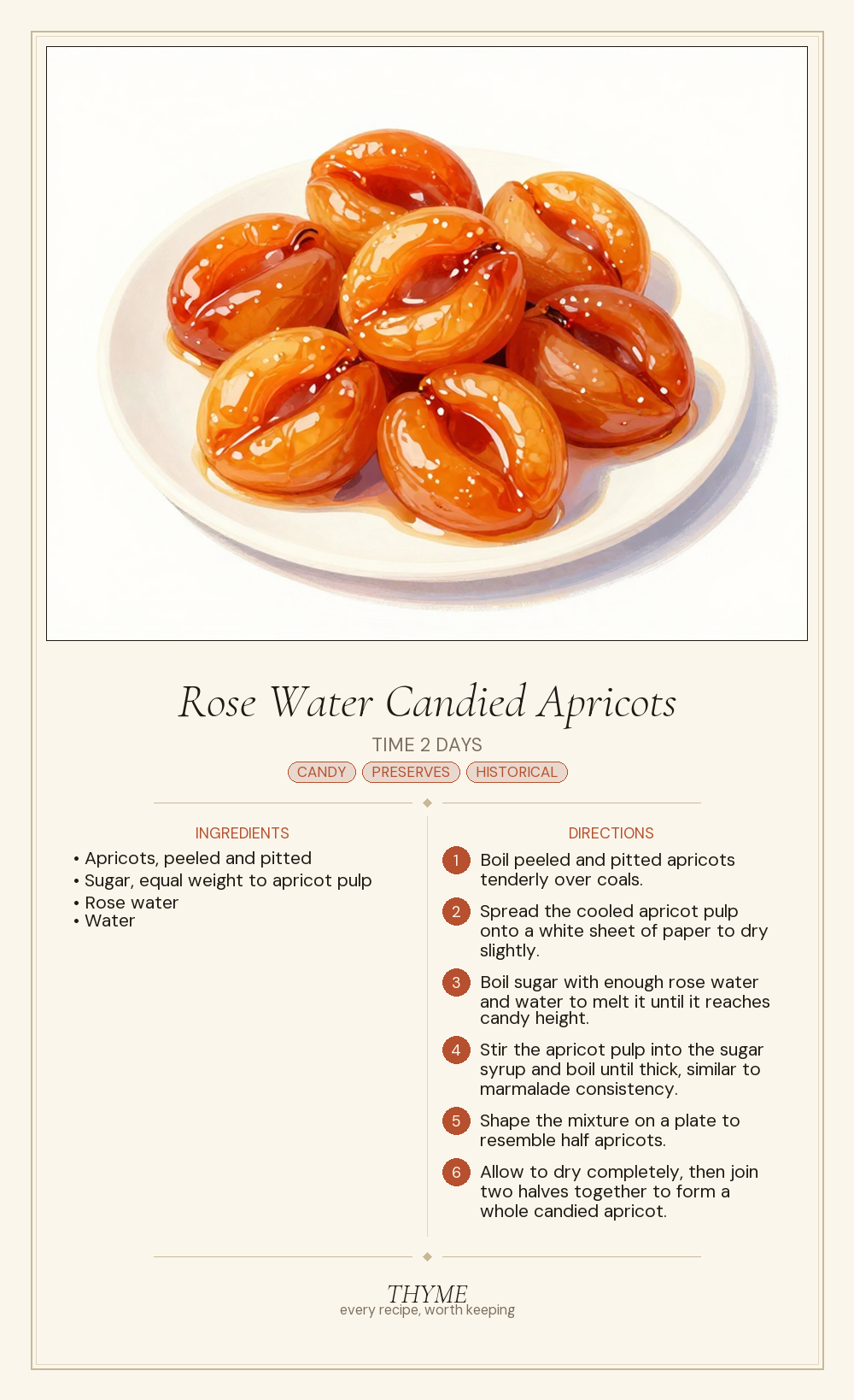 Rose Water Candied Apricots