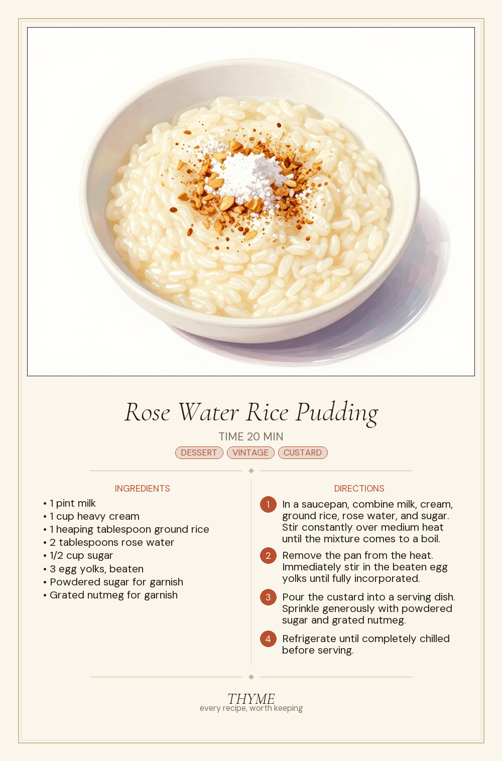 Rose Water Rice Pudding