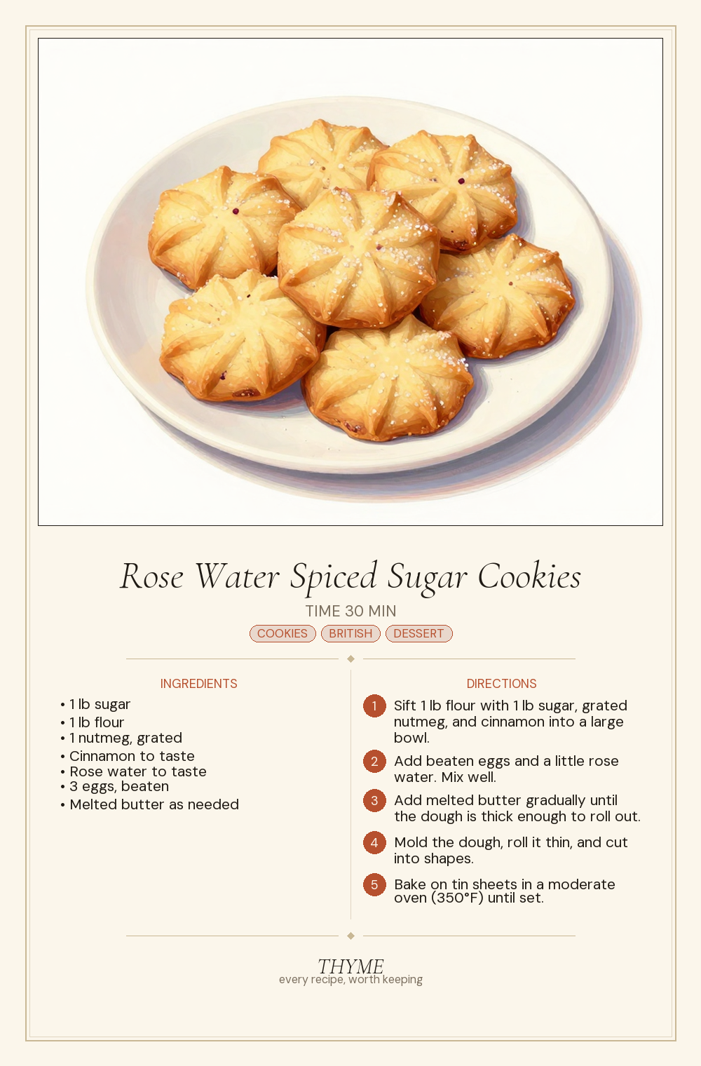 Rose Water Spiced Sugar Cookies