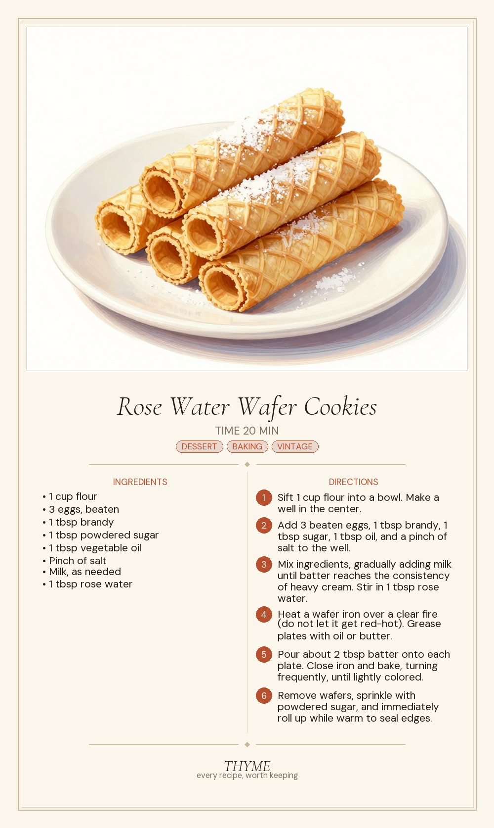 Rose Water Wafer Cookies