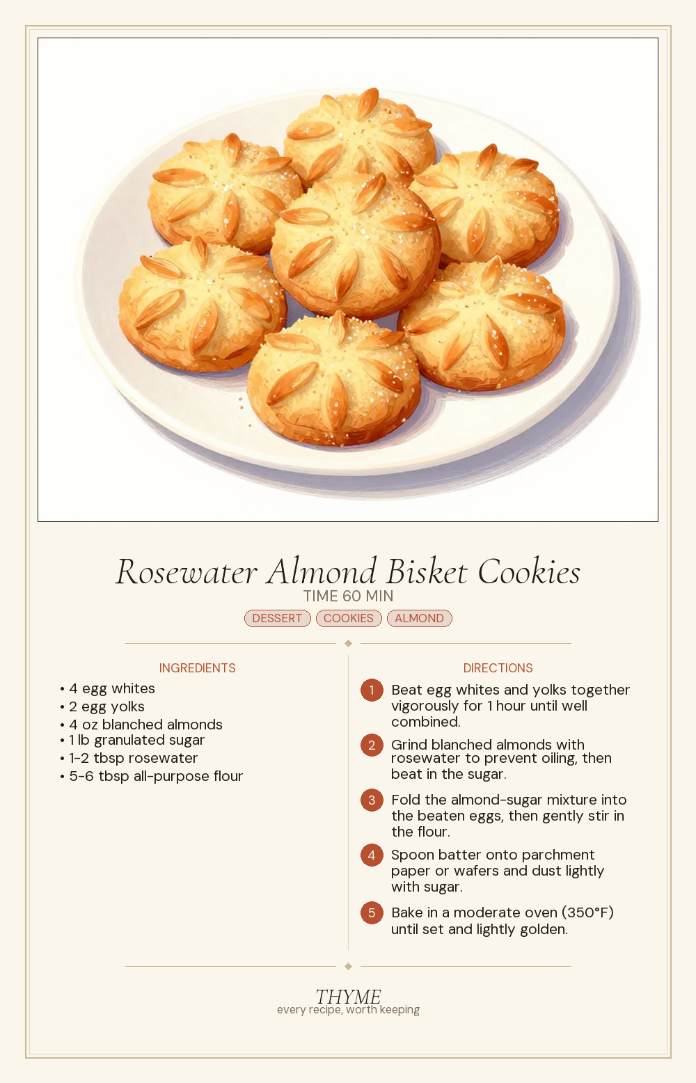 Rosewater Almond Bisket Cookies