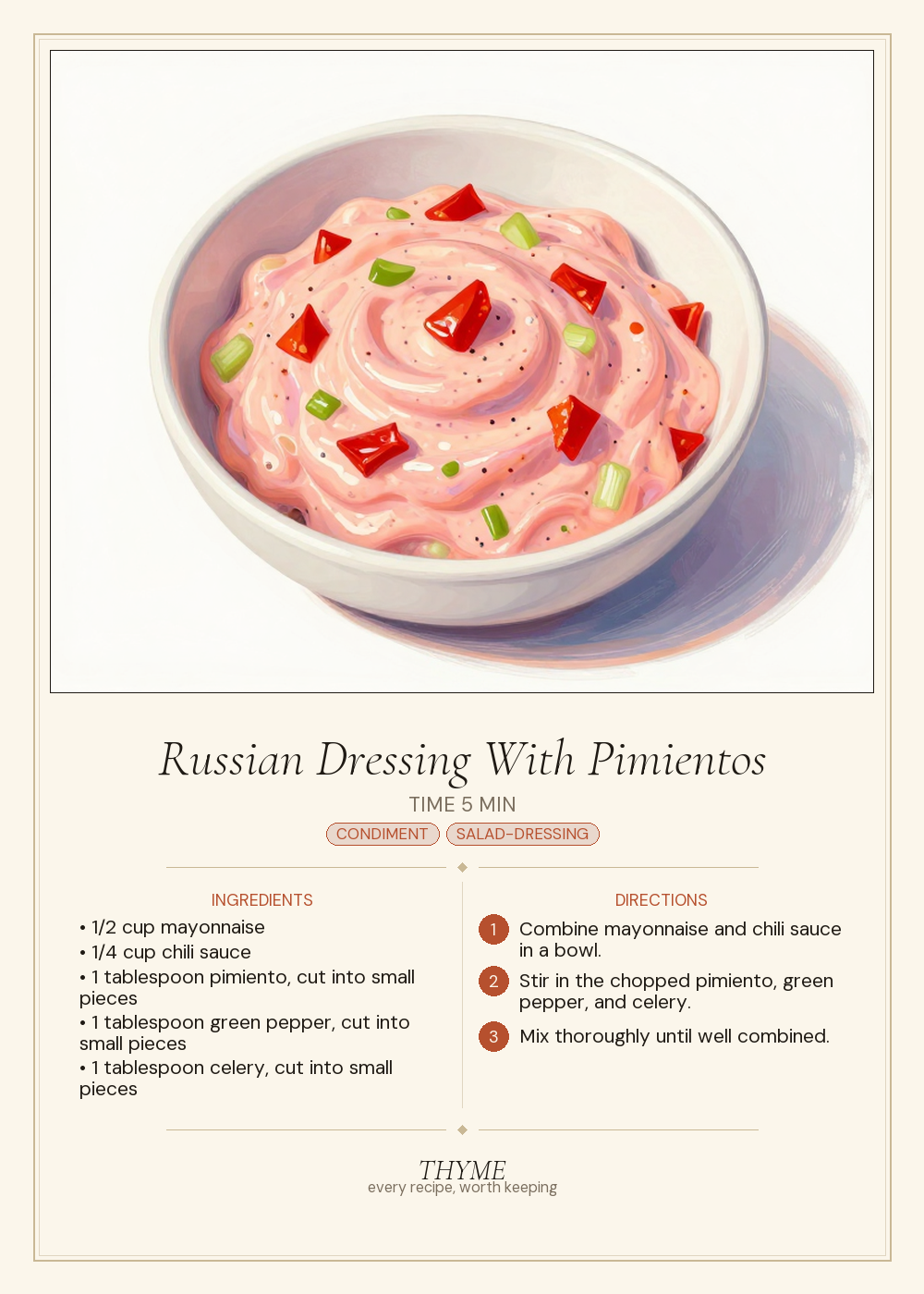 Russian Dressing With Pimientos