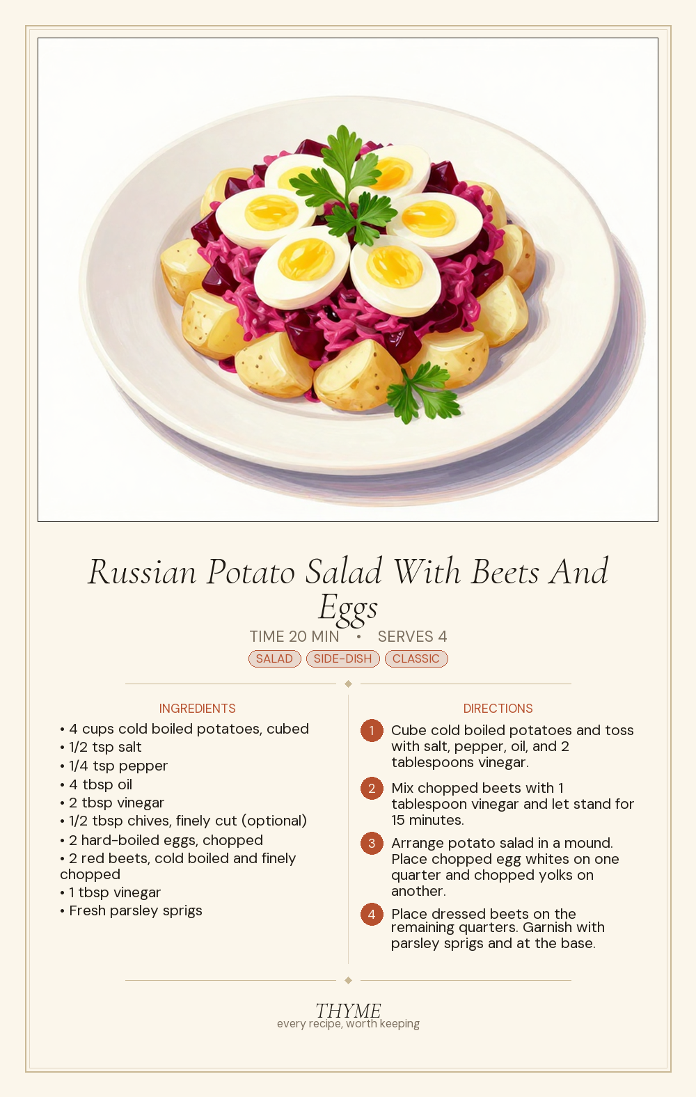 Russian Potato Salad With Beets And Eggs
