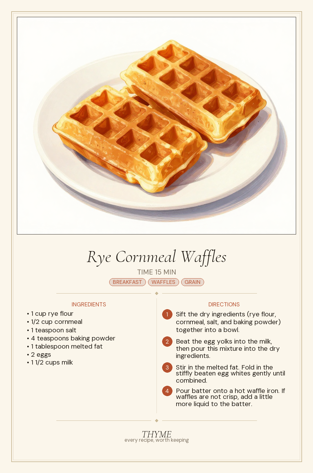 Rye Cornmeal Waffles