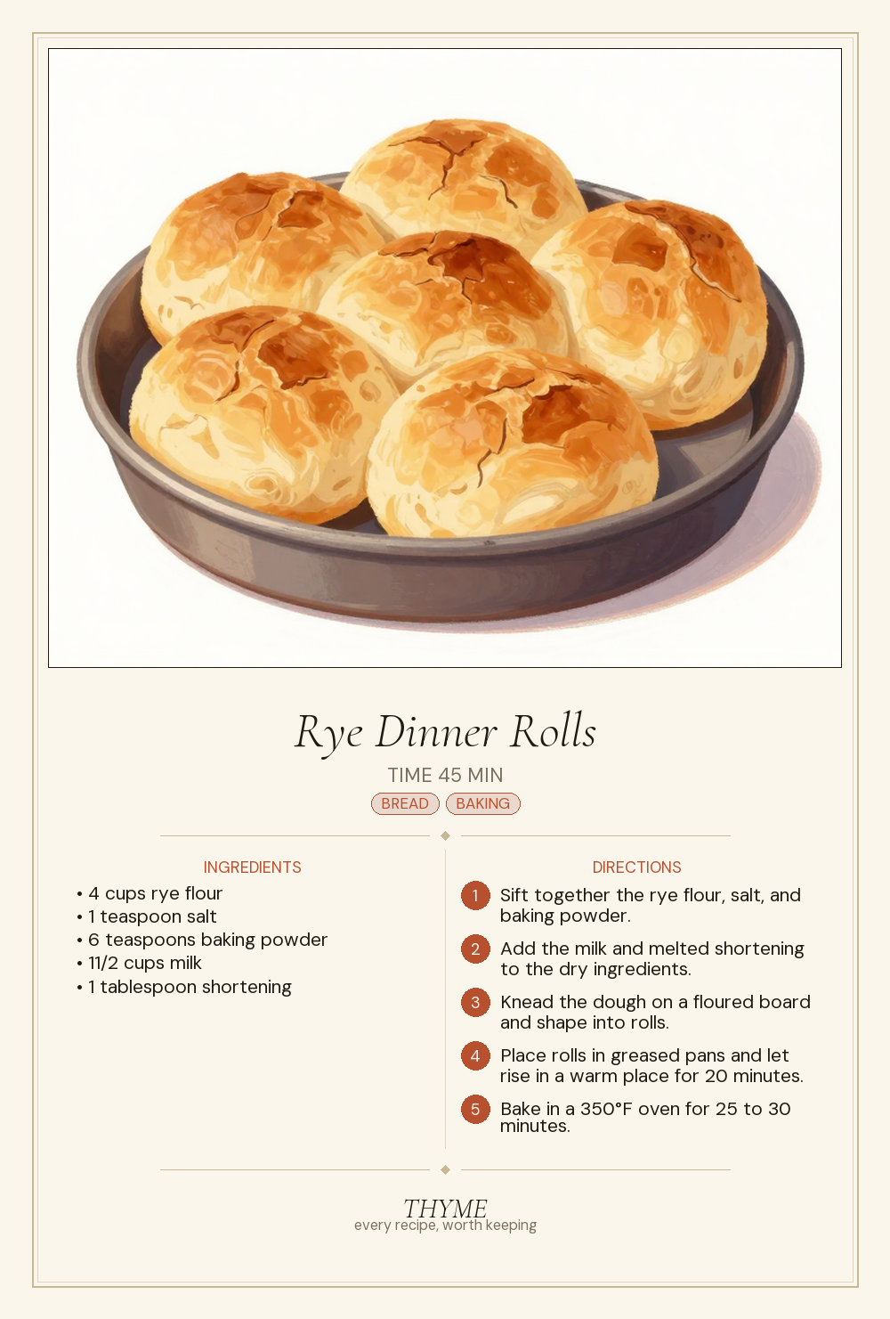 Rye Dinner Rolls