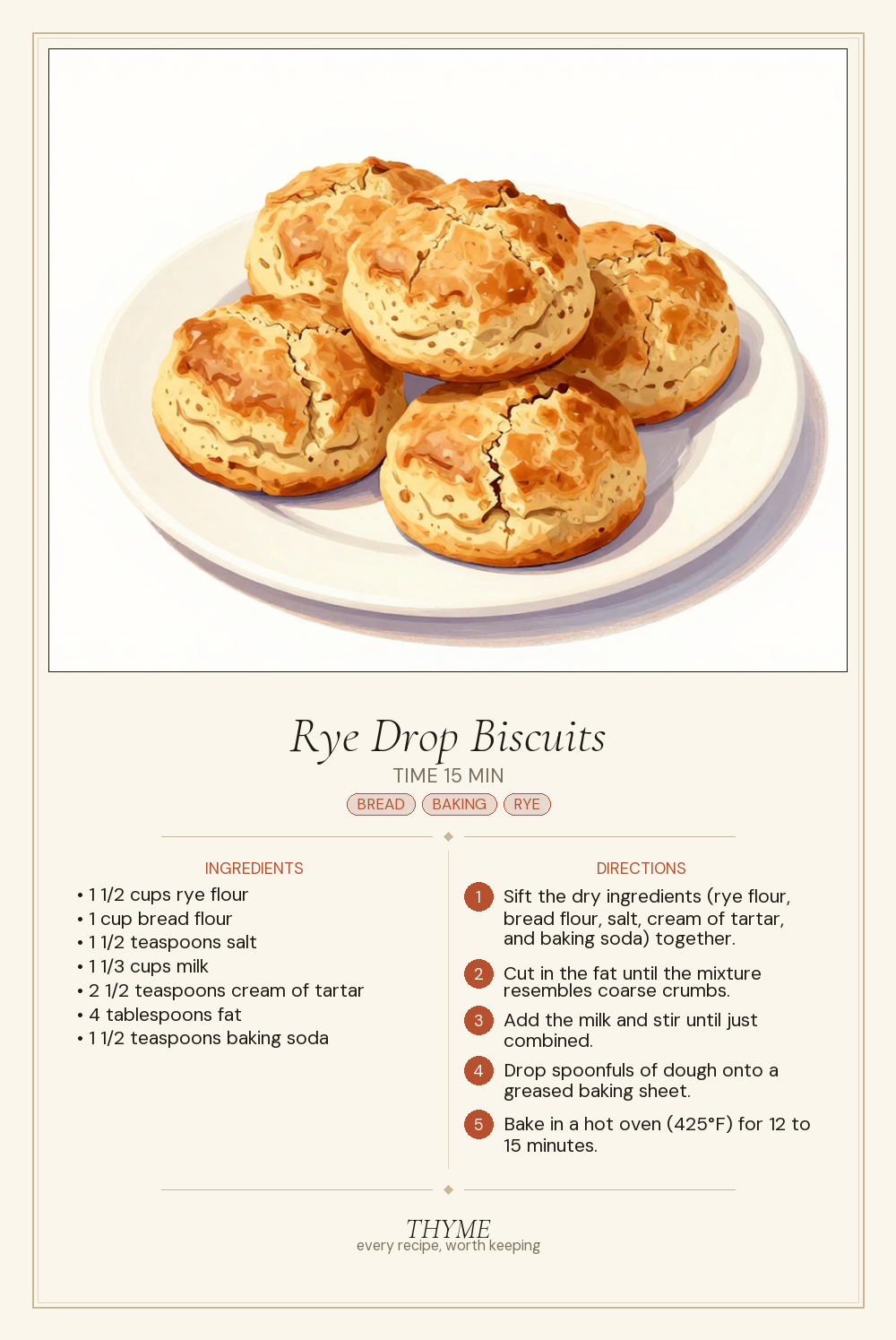 Rye Drop Biscuits