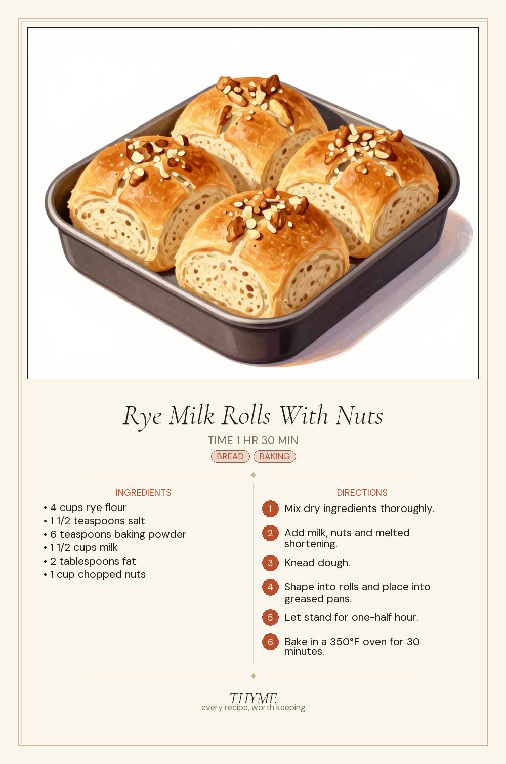 Rye Milk Rolls With Nuts