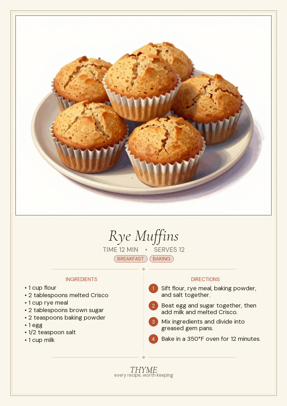 Rye Muffins