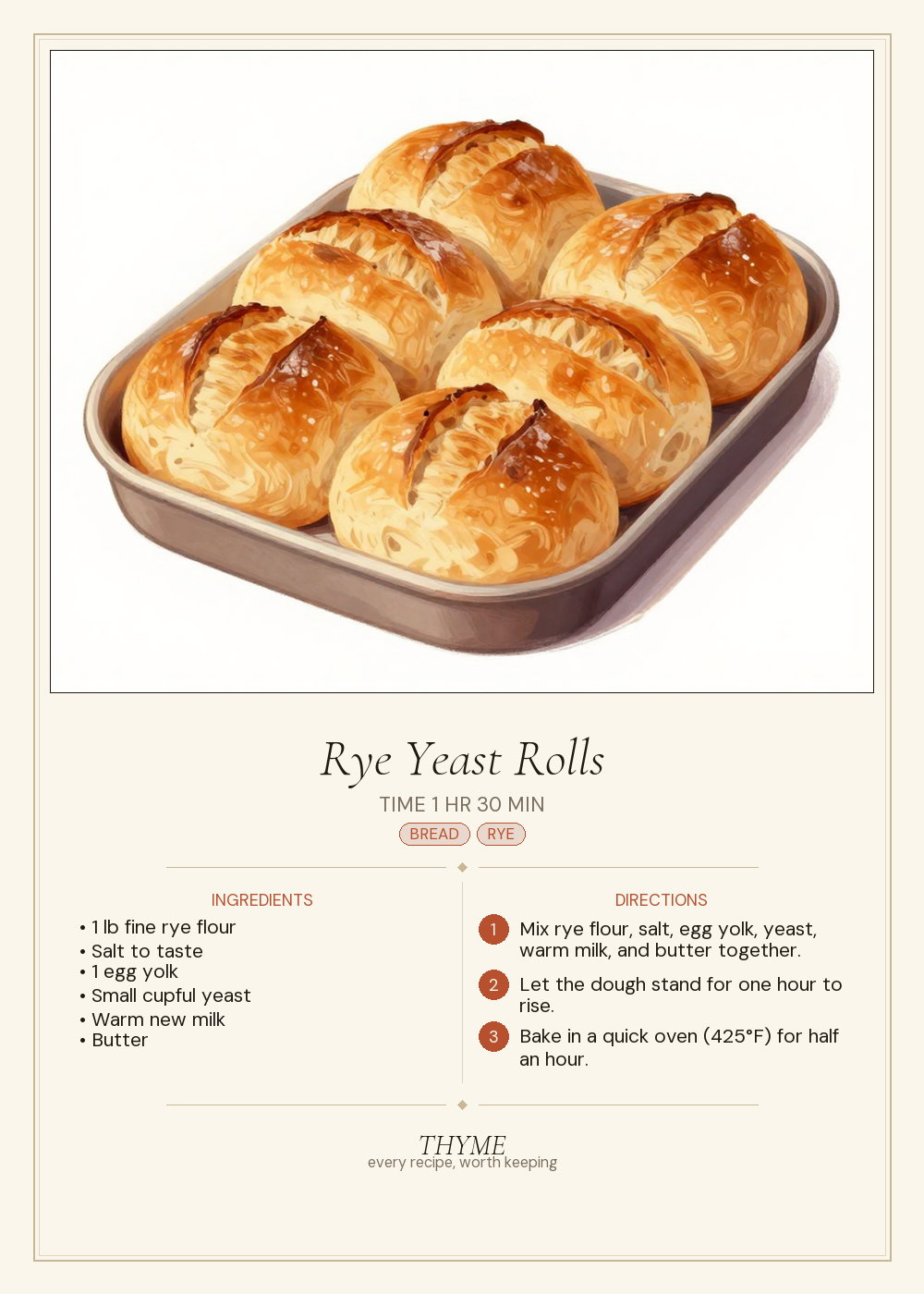 Rye Yeast Rolls