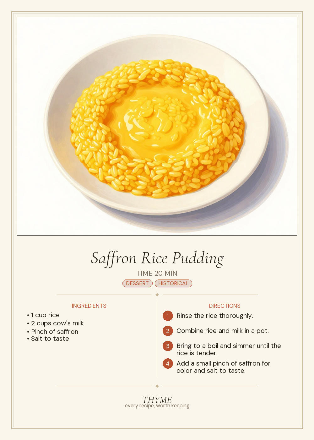 Saffron Rice Pudding