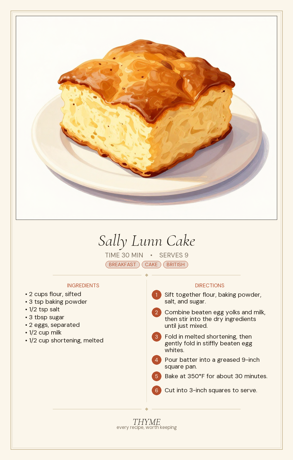 Sally Lunn Cake