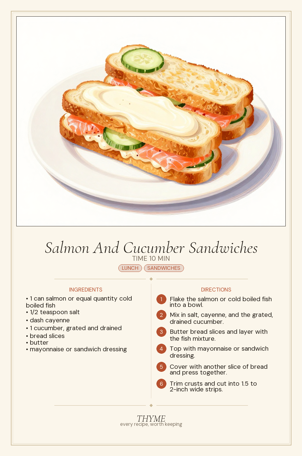 Salmon And Cucumber Sandwiches