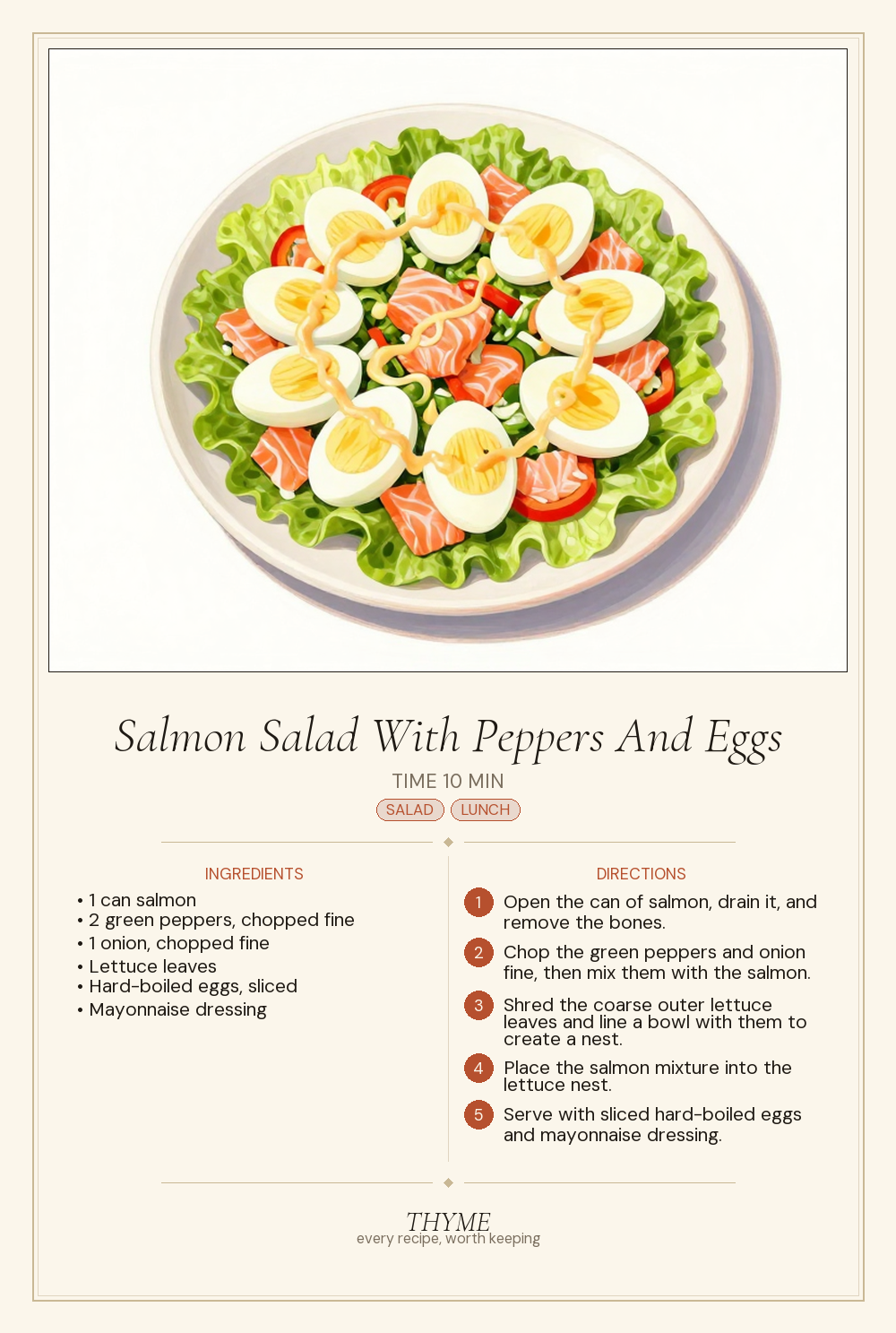Salmon Salad With Peppers And Eggs