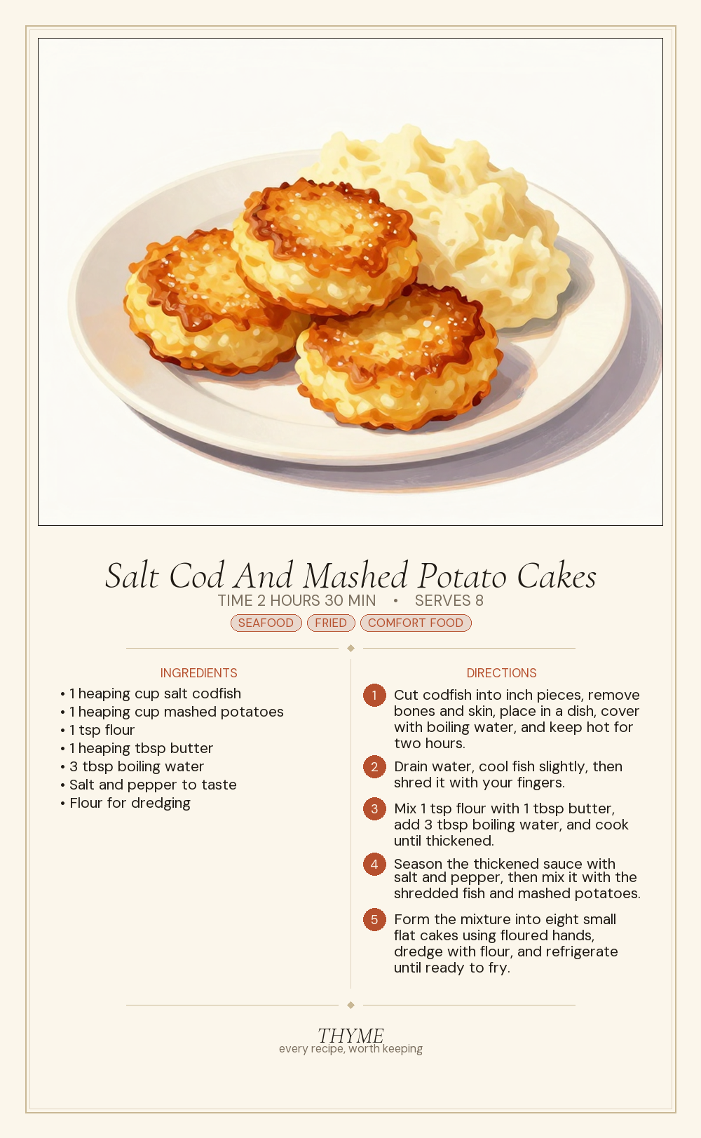 Salt Cod And Mashed Potato Cakes