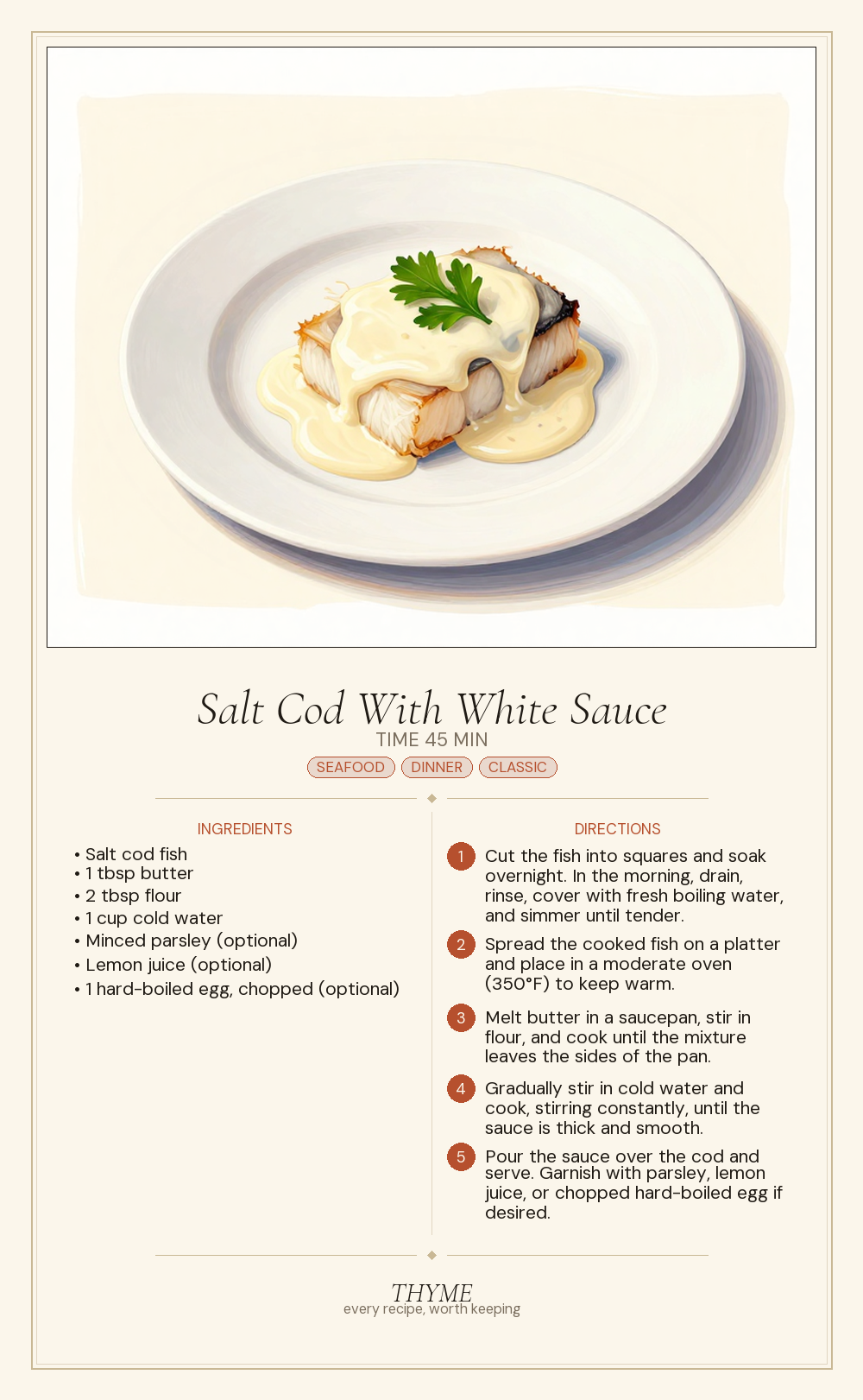 Salt Cod With White Sauce