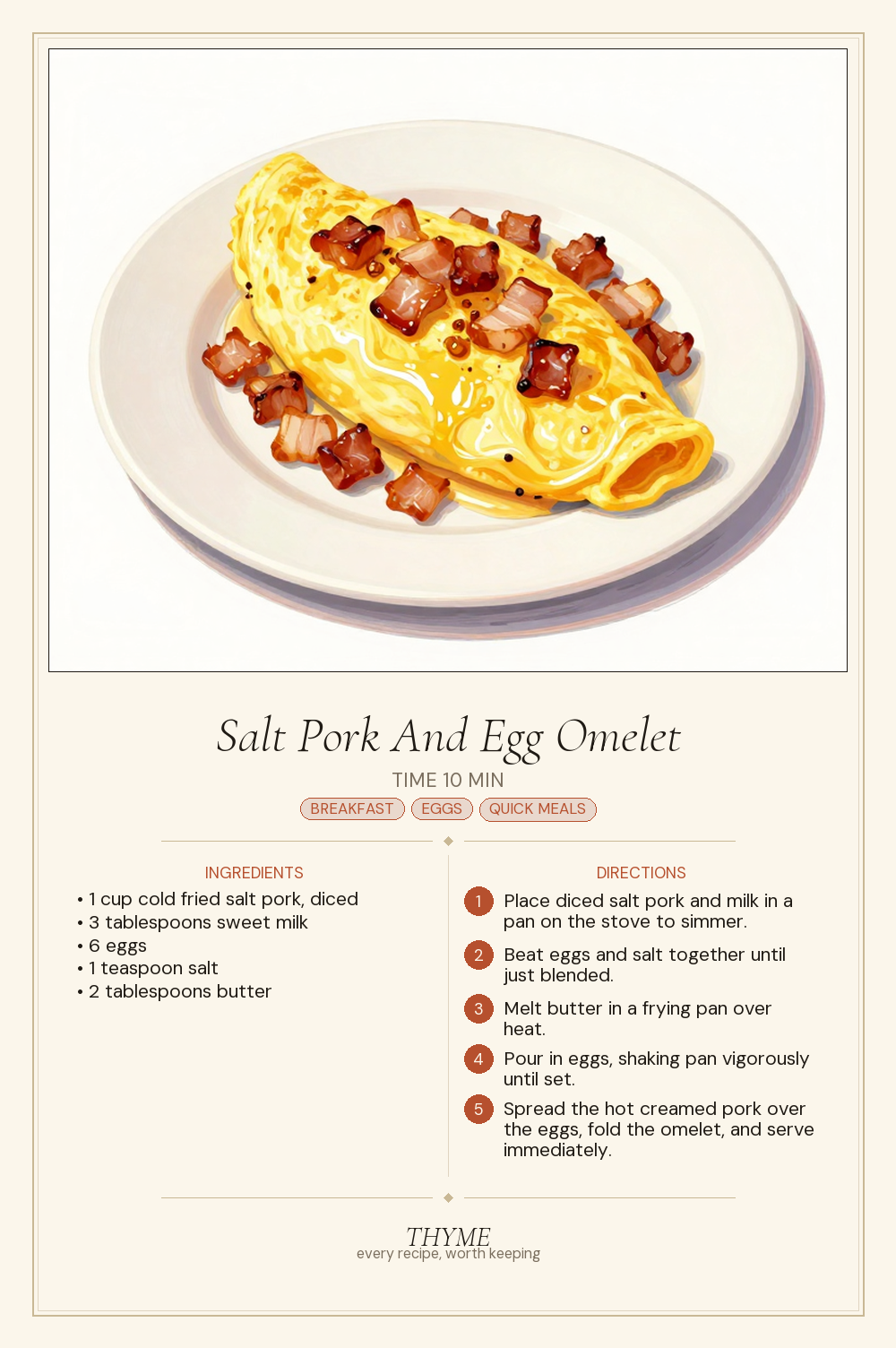 Salt Pork And Egg Omelet